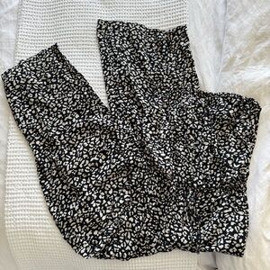 Abercrombie & Fitch Black and White Jumpsuit with Leopard Print